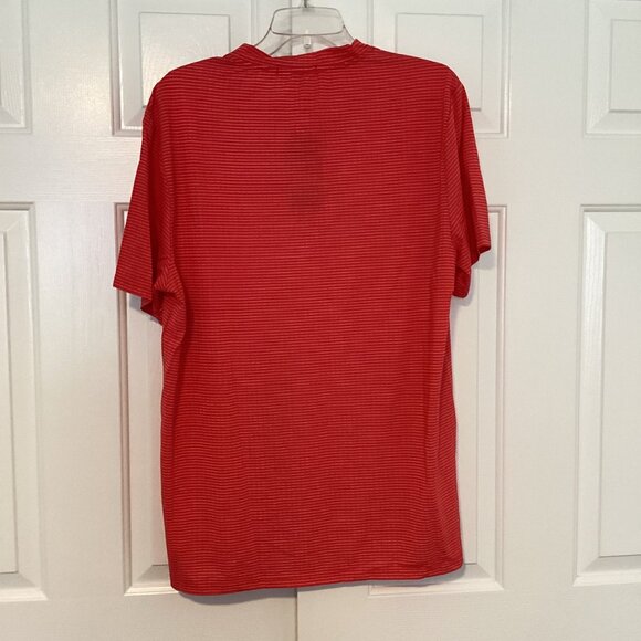 Tapulco Stripe Red Men’s Mandarin Collar Short Sleeve Size L - Picture 2 of 7